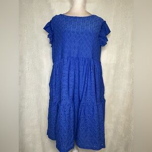 Blue Eyelet Women's Dress